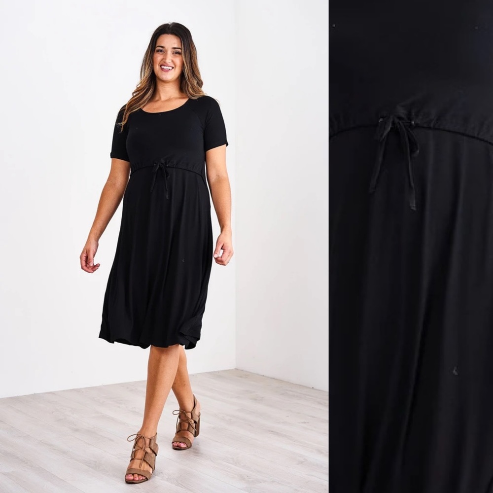 🍃Latched Mama🍃 Black Draw-String Dress
